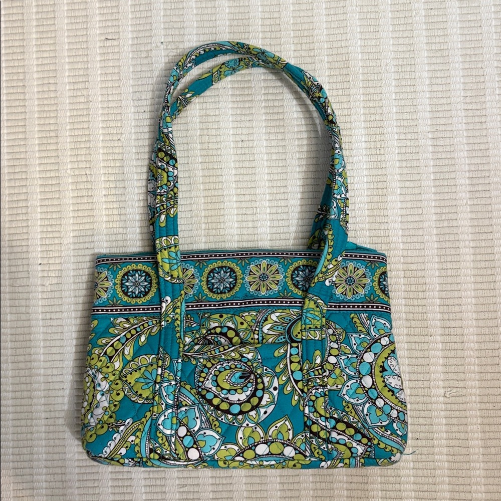 Vera Bradley Teal Paisley Fabric Shoulder Bag